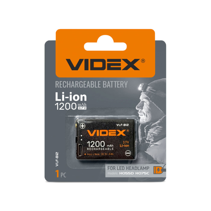Акумулятор Videx Li-ion VLF-B12 (захист) 1200mAh 1шт BLISTER