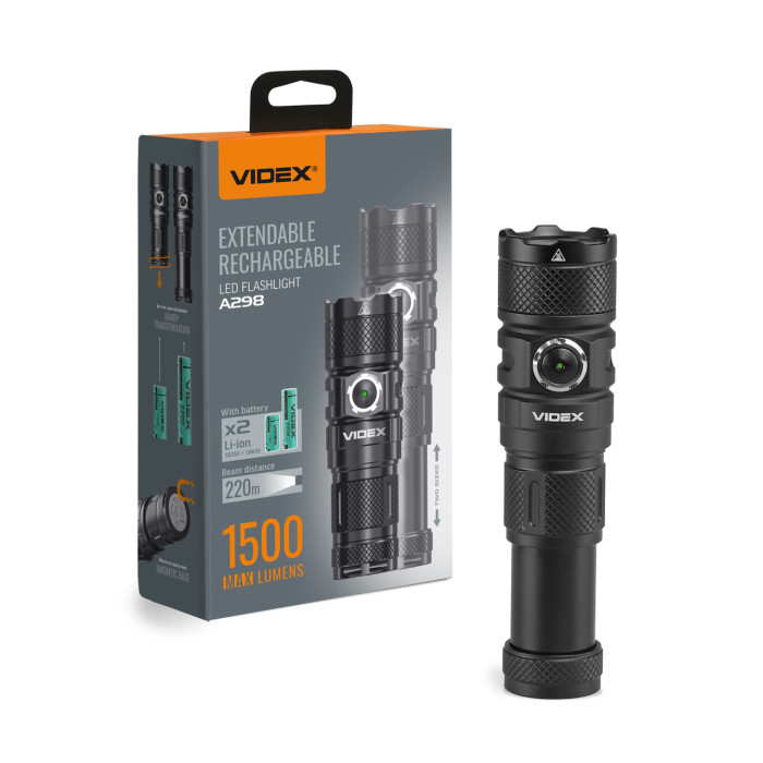 Портативний світлодіодний ліхтарик VIDEX VLF-A298 1500Lm 5000K 28360