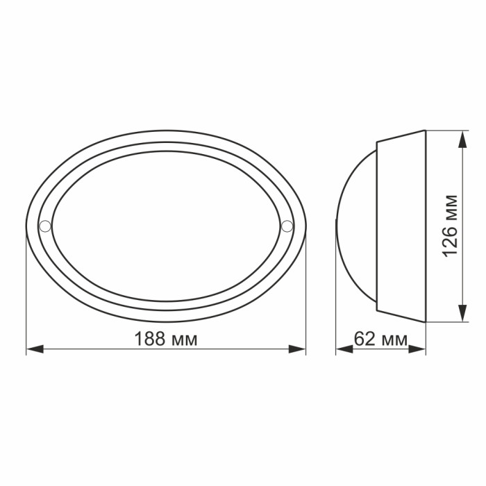 LED светильник IP65 овальный VIDEX 12W 5000K белый сенсорный