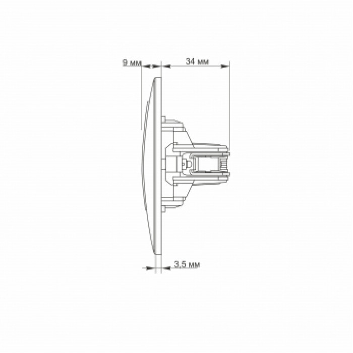Розетка TV одинарная телевизионная белая TITANUM STANDARD
