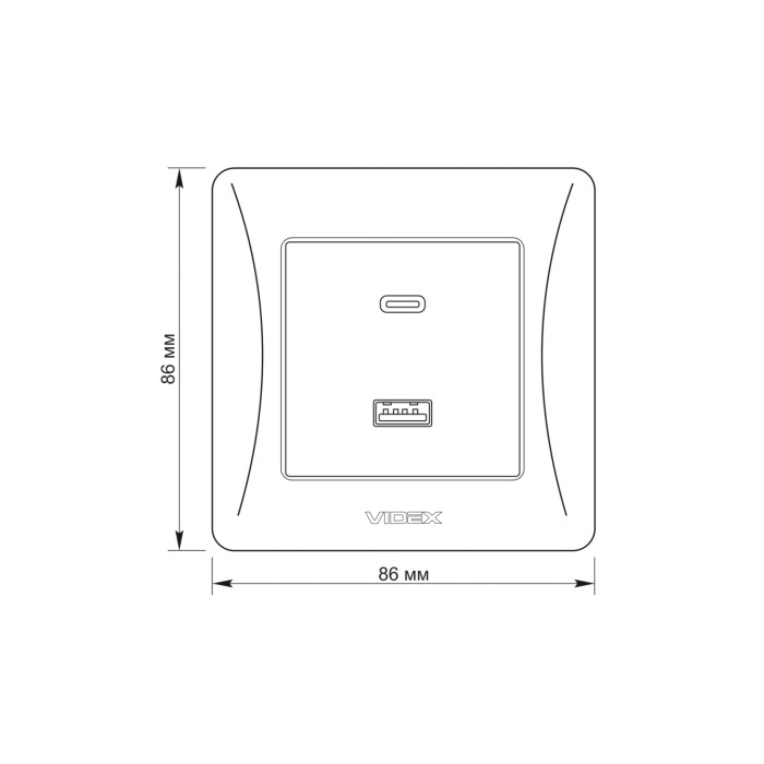 Розетка USB-A + USB-C PD20W кремова VIDEX BINERA