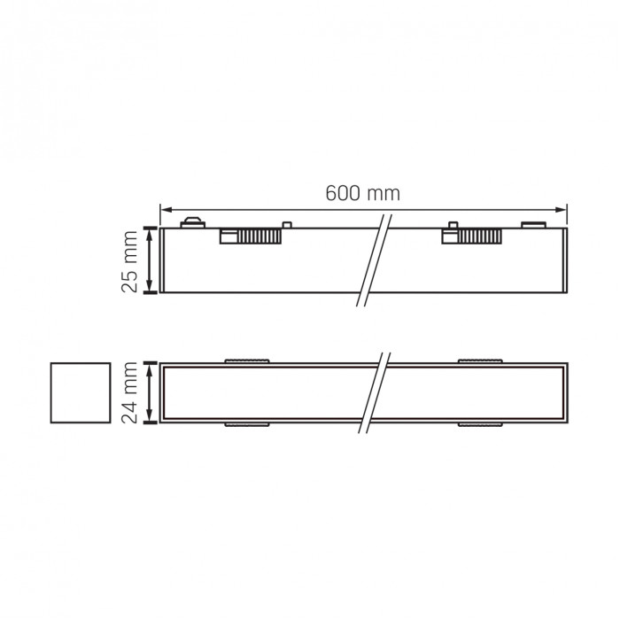 Світильник магнітний трековий VIDEX LD460B 21W 60cm 4000K 48V Black