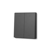 Выключатель двухклавишный проходной угольно-черный VIDEX NOTA (VF-NT-SW2P-BL)