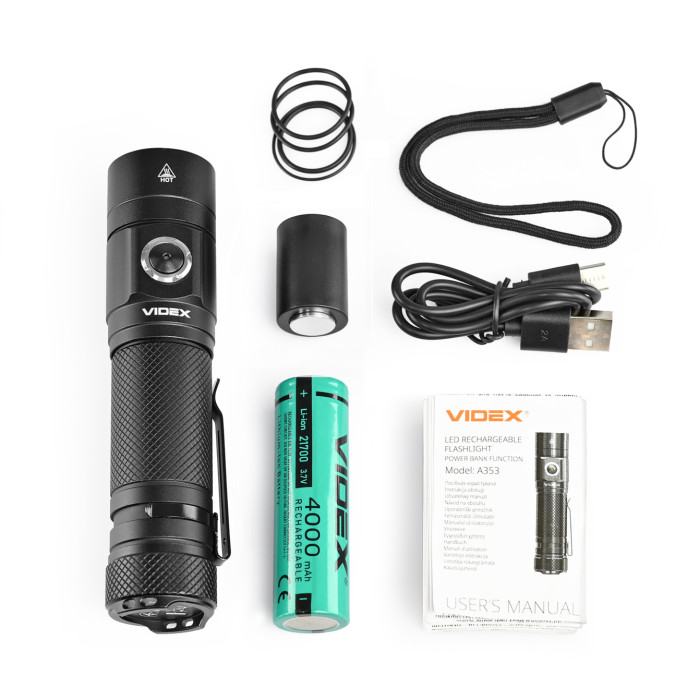 Портативний світлодіодний ліхтарик VIDEX VLF-A353 900Lm 5000K 28359