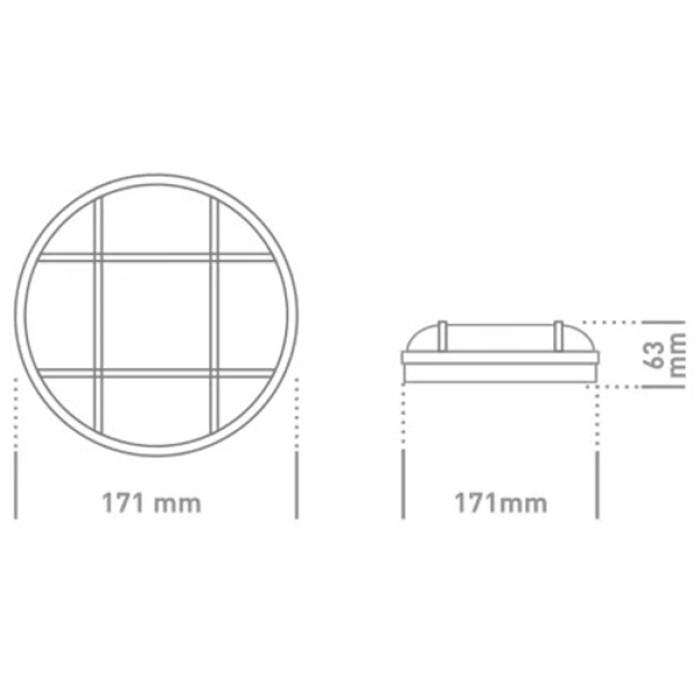 Антивандальний LED-світильник GLOBAL 1-GBH-04-1550-C 15W 5000K