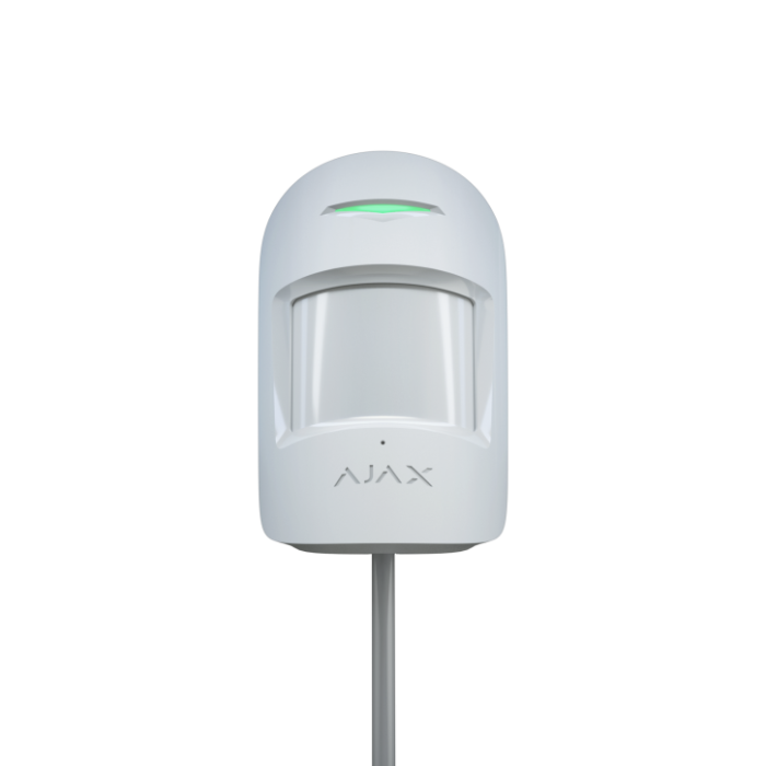 Провідний датчик руху та розбиття скла Ajax CombiProtect Fibra White