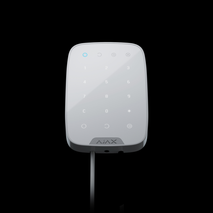 Проводная сенсорная клавиатура Ajax KeyPad Fibra White