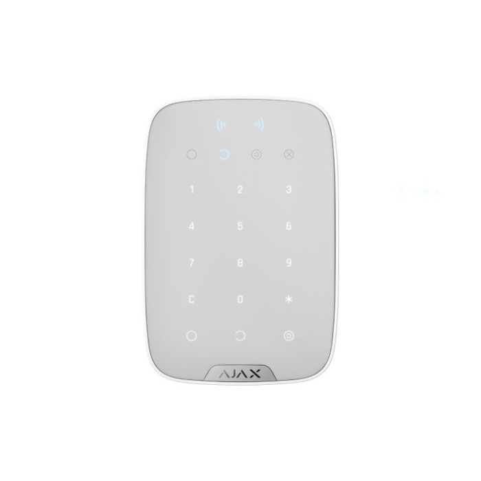 Беспроводная сенсорная клавиатура Ajax KeyPad Plus White Беспроводная сенсорная клавиатура Ajax KeyPad Plus White