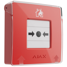 Беспроводная настенная кнопка для активации пожарной тревоги вручную Ajax ManualCallPoint (Red)Jeweller (для жилых объектов)