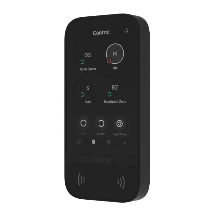 Беспроводная клавиатура с сенсорным экраном Ajax KeyPad TouchScreen Black