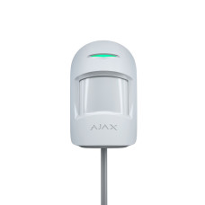 Дротовий кімнатний датчик руху з додатковим мікрохвильовим сенсором Ajax MotionProtect Fibra White