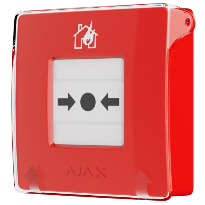 Беспроводная настенная кнопка для активации пожарной тревоги вручную Ajax ManualCallPoint (Red)Jeweller (для жилых объектов)
