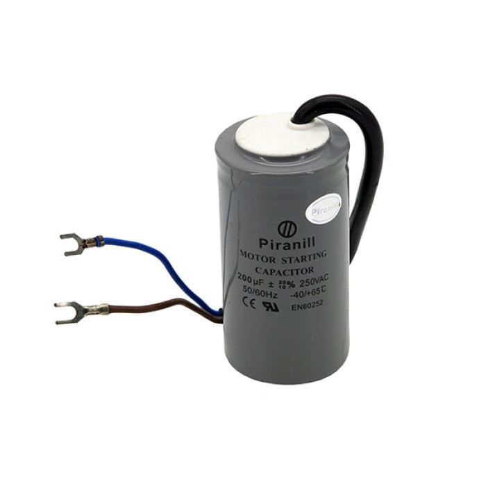 Конденсатор пусковой CD60 200 мкФ 250V, с проводами (Piranil)