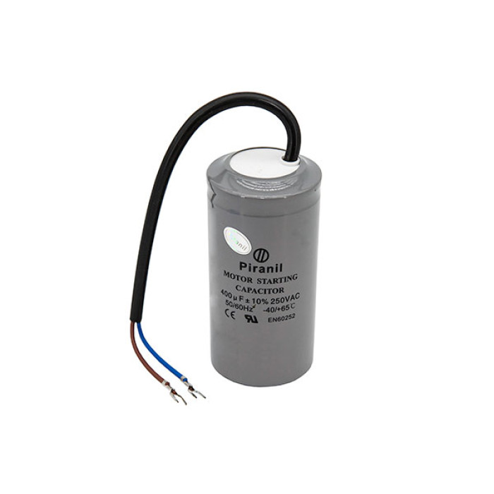 Конденсатор пусковой CD60 400 мкФ 250V, с проводами (Piranil)