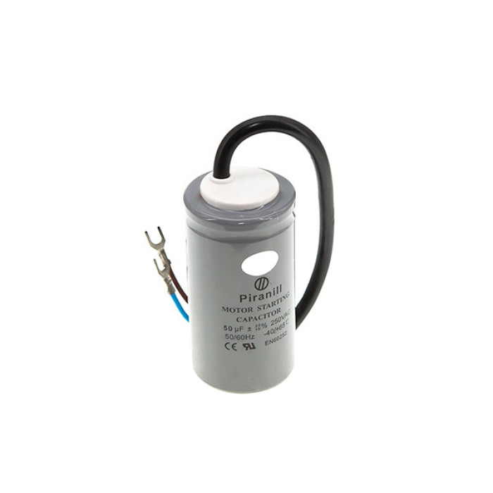 Конденсатор пусковой CD60 50 мкФ 250V, с проводами (Piranil)
