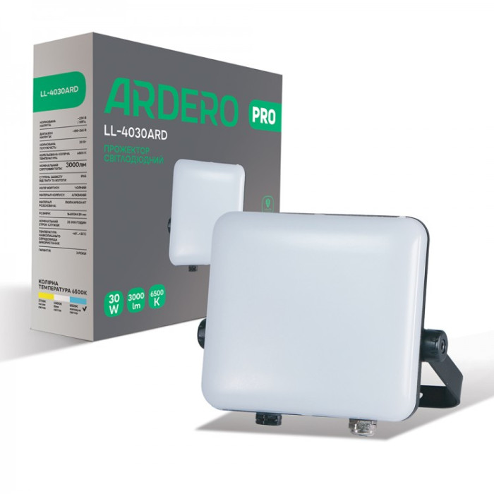 Светодиодный прожектор Ardero LL-4030ARD PRO 30Вт 6500K IP65 черный