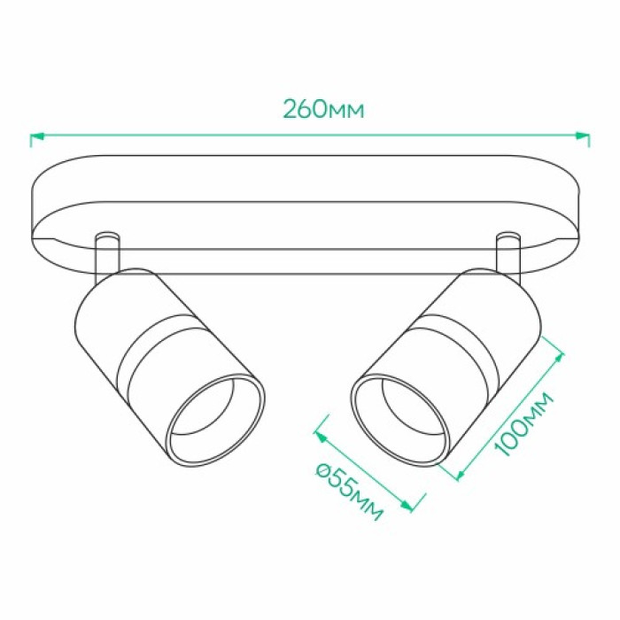 Накладной поворотный светильник Ardero ML312-2 BAMBOO GU10 черный+хром