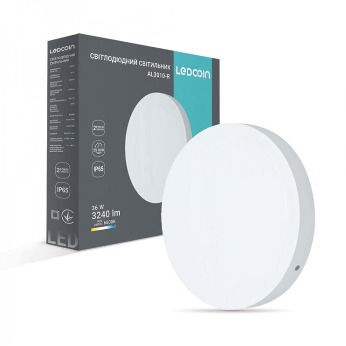 Свiтильник свiтлодiодний AL3010-R 36 Вт IP65 коло  6500К Ledcoin