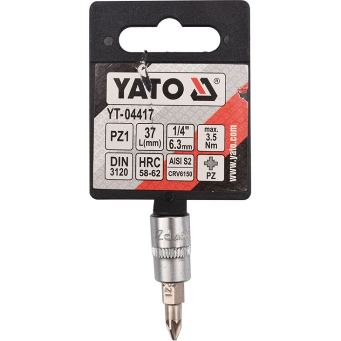 YT-04417 Головка торцевая YATO 1/4", PZ1, l=37мм