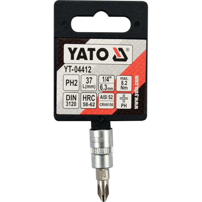 YT-04412 Головка торцевая YATO 1/4", PH2, l=37мм