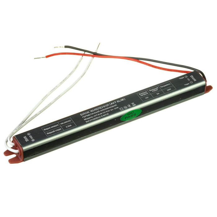 Блок живлення AVT SLIM 12V IP67 2А - 24W