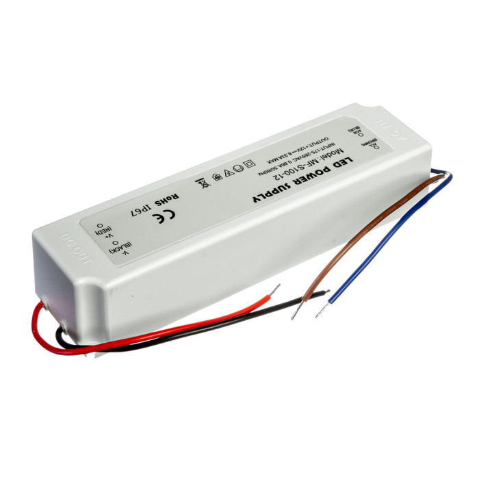 Блок живлення 12V -  8.33А - 100W SLIM PLASTIC IP67