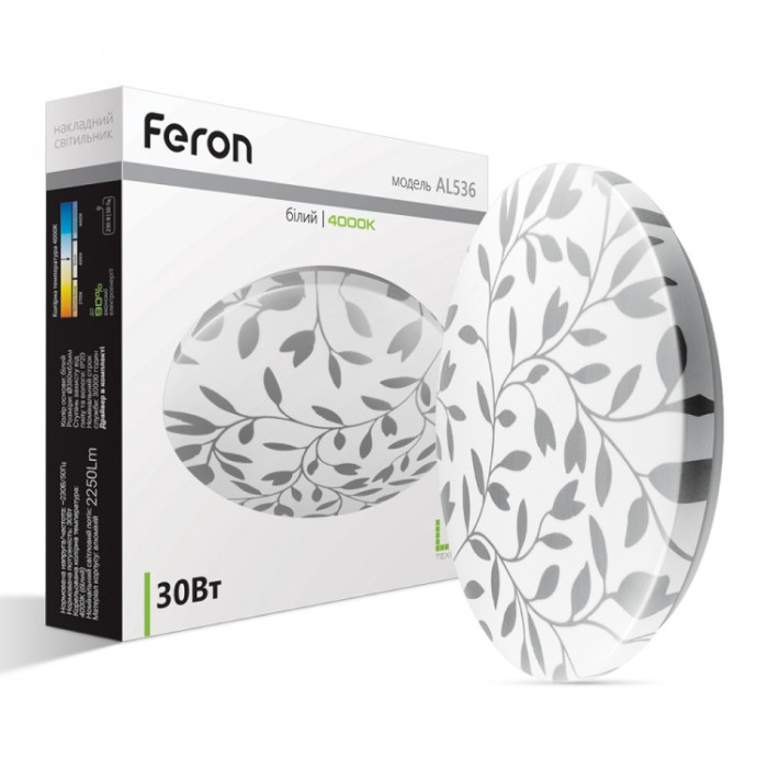 Накладной светодиодный светильник Feron AL536 30Вт 4000К IP20 белый