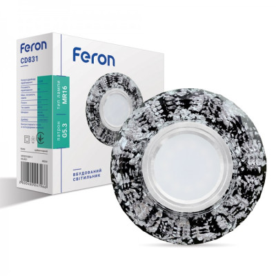 Встроенный светильник Feron CD831 с LED подсветкой