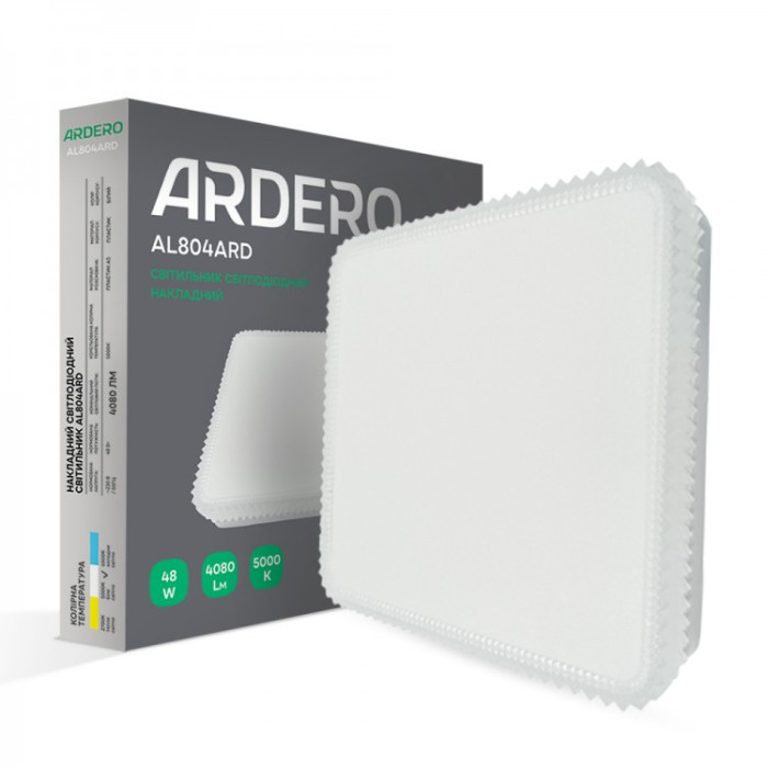 Накладной светодиодный светильник Ardero AL804ARD 48W квадрат декор Накладной светодиодный светильник Ardero AL804ARD 48W квадрат декор