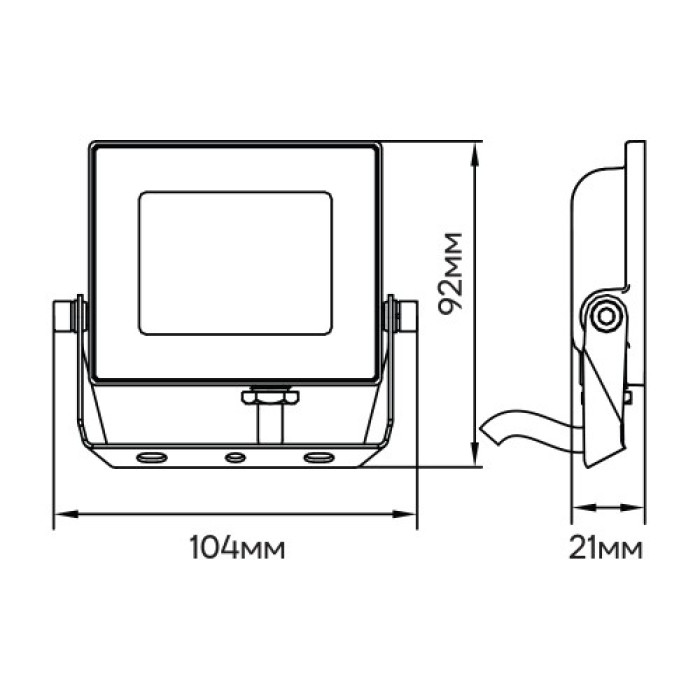 Світлодіодний прожектор Ardero LL-1010ARD 10Вт 6500K IP65 чорний