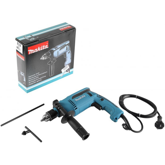 Makita Дрель ударная HP1640, 680Вт, патрон 1,5-13мм, 13/16/30мм, 1,9 кг