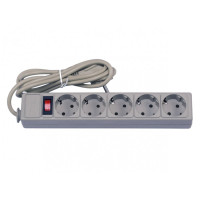 Сетевой фильтр Luxel 10 м 5 розеток, серый (4410)