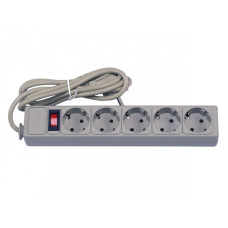 Сетевой фильтр Luxel 3 м 5 розеток, серый (4403)