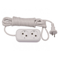 Подовжувач Luxel Вимикач 2 м, 2 розетки, білий (7102)