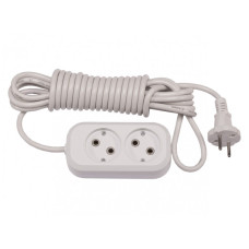 Удлинитель Luxel Выключатель 2 м, 2 розетки, белый (7102)