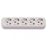 Колодка Luxel с заземлением 5 гнезд, белая (7171)