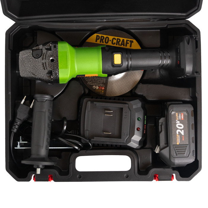 Аккумуляторная болгарка Procraft PGA20 (1 акб Type-C)