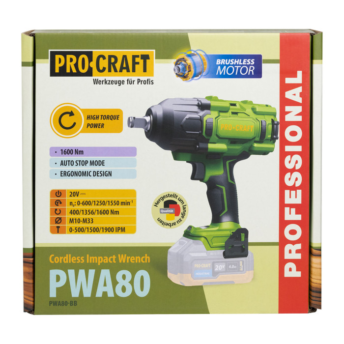 Аккумуляторный гайковерт Procraft PWA80 (без АКБ и ЗУ)