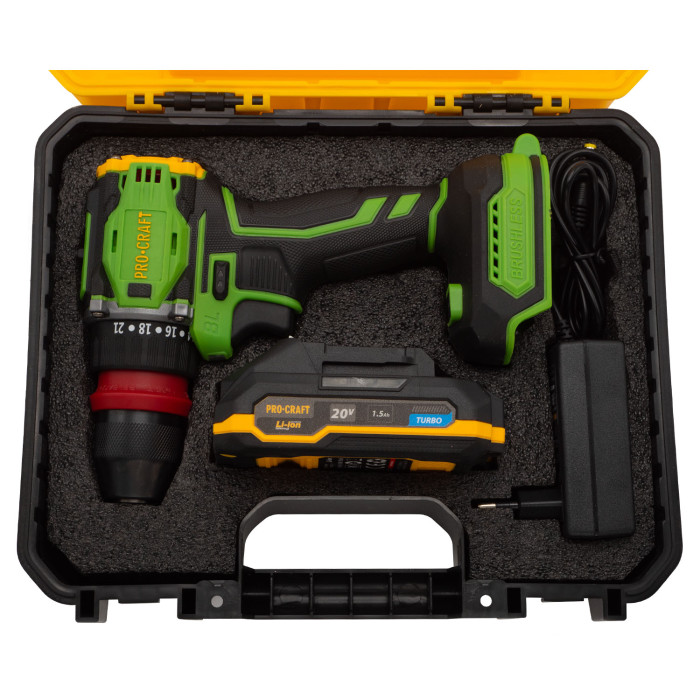 Шуруповерт Procraft PA18Pro DFR (з 1 АКБ 1.5Аг)