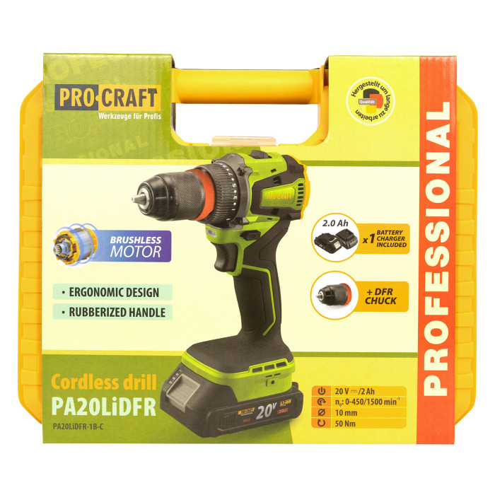 Шуруповерт Procraft PA20Li DFR (з 1 акб та зп)