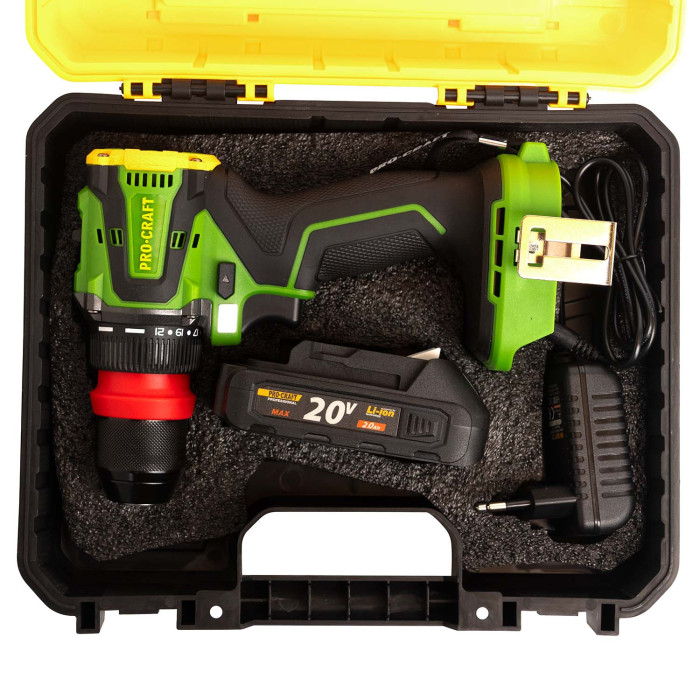 Шуруповерт Procraft PA20Li DFR (з 1 акб та зп)