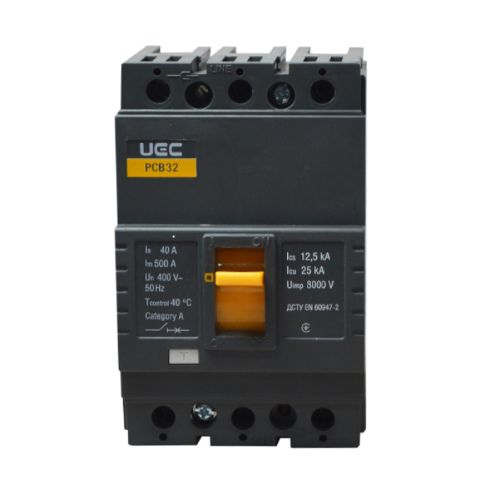 Автоматичний вимикач PCB32 3P 40A 25кА UEC