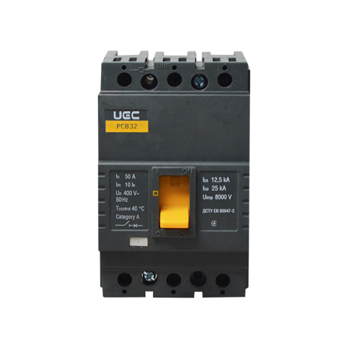 Автоматичний вимикач PCB32 3P 50A 25кА UEC