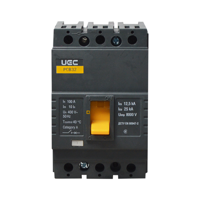 Автоматичний вимикач PCB32 3P 100A 25кА UEC