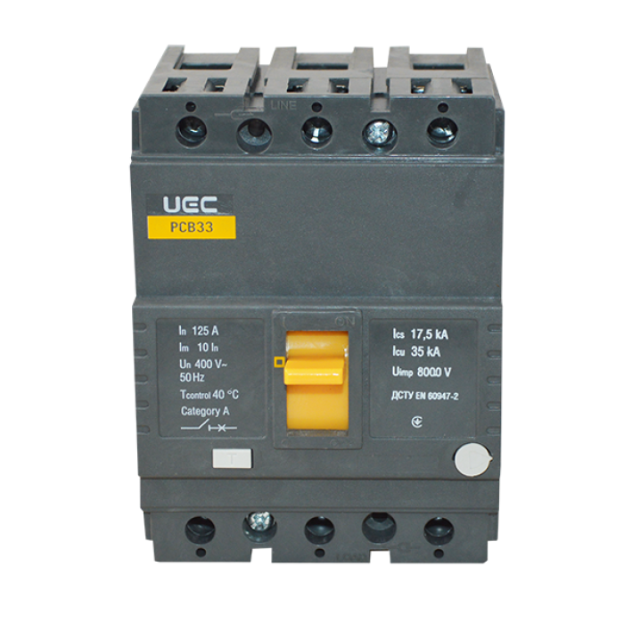 Автоматичний вимикач PCB33 3P 125A 35кА UEC