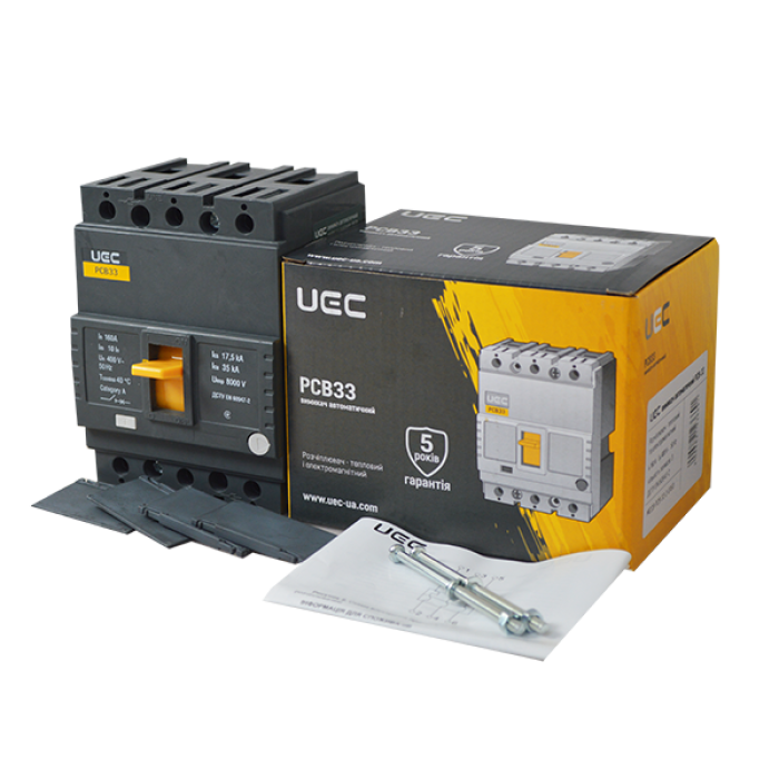 Автоматичний вимикач PCB33 3P 160A 35кА UEC