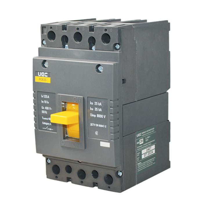 Автоматичний вимикач PCB35 3P 125A 35кА UEC
