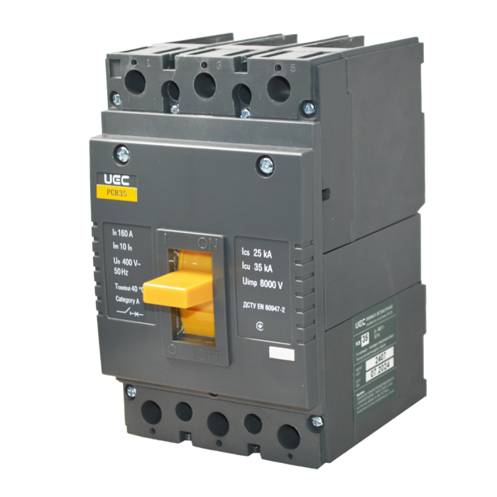 Автоматичний вимикач PCB35 3P 160A 35кА UEC