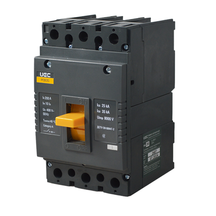 Автоматичний вимикач PCB35 3P 200A 35кА UEC