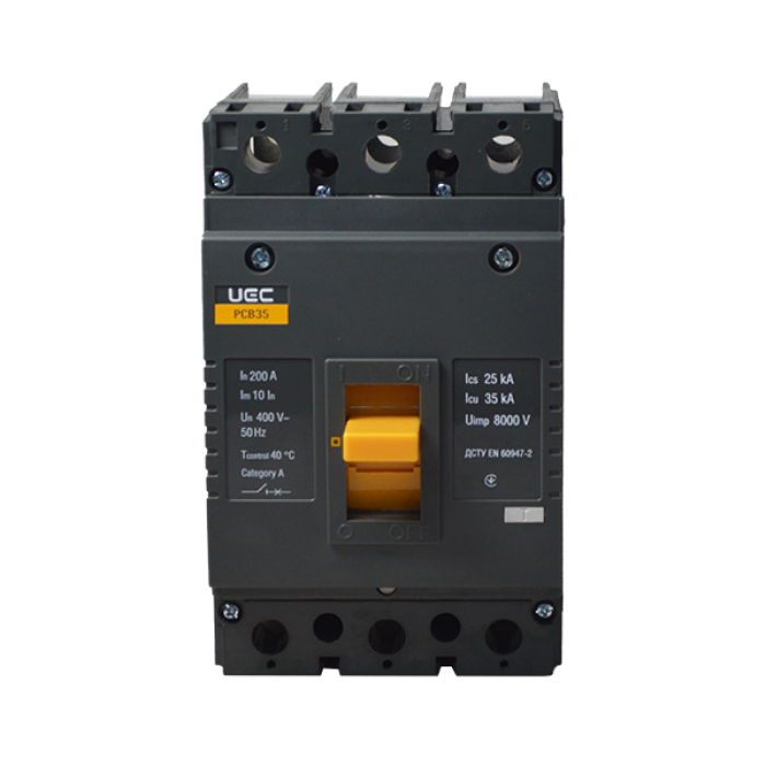 Автоматичний вимикач PCB35 3P 200A 35кА UEC
